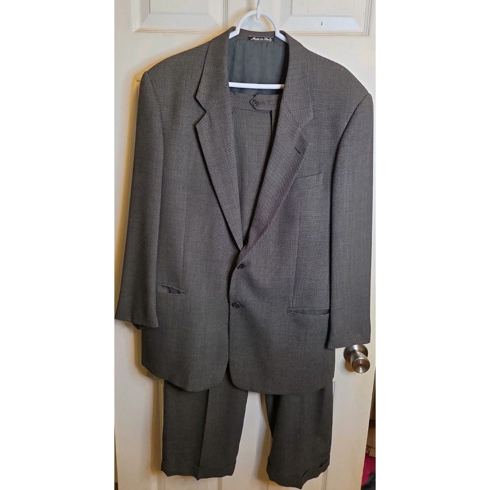 Vintage MANI Giorgio Armani Men's Suit 42 Made Italy Gray Macy's Bullock's 36x30